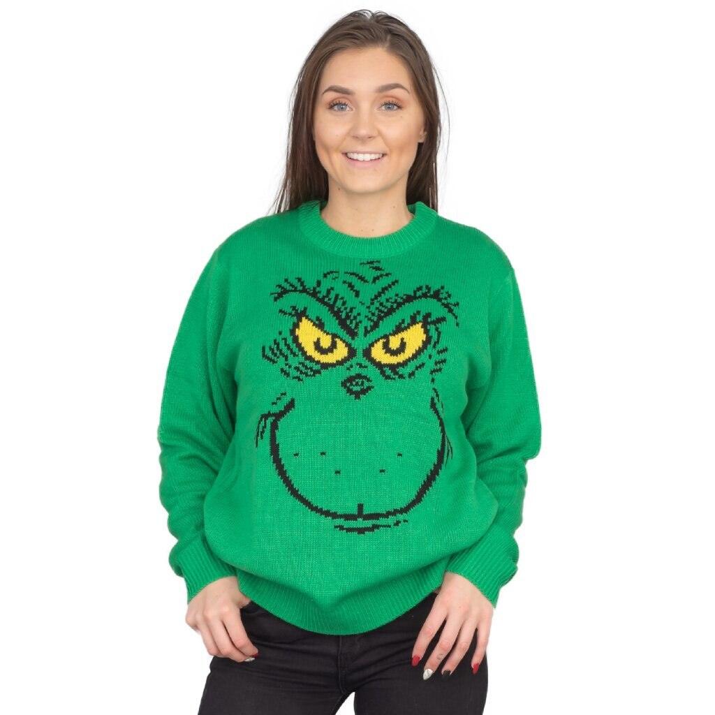 Big Face Adult Unisex Holiday Season Grinch Ugly Christmas Sweater - Image 4