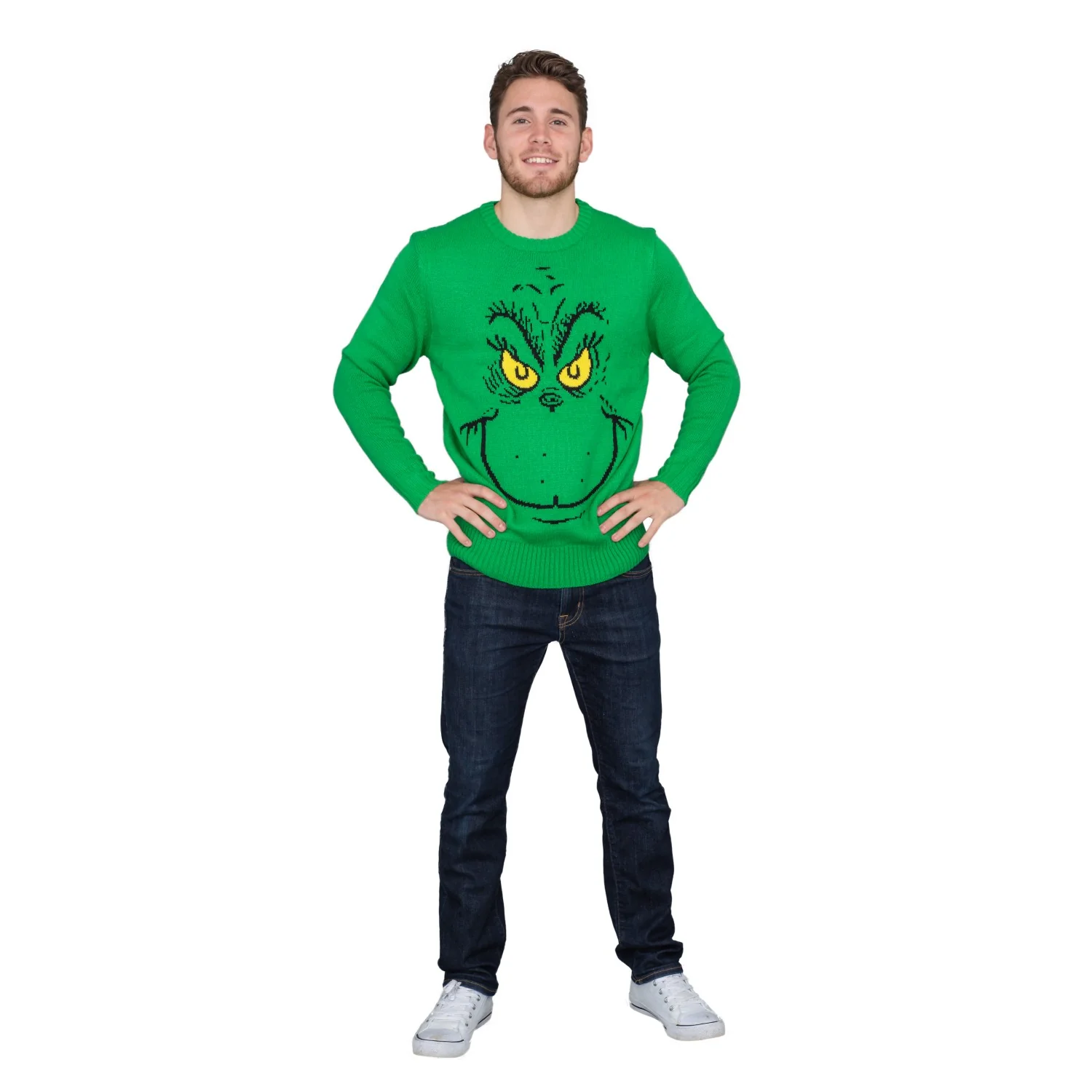 Big Face Adult Unisex Holiday Season Grinch Ugly Christmas Sweater - Image 5