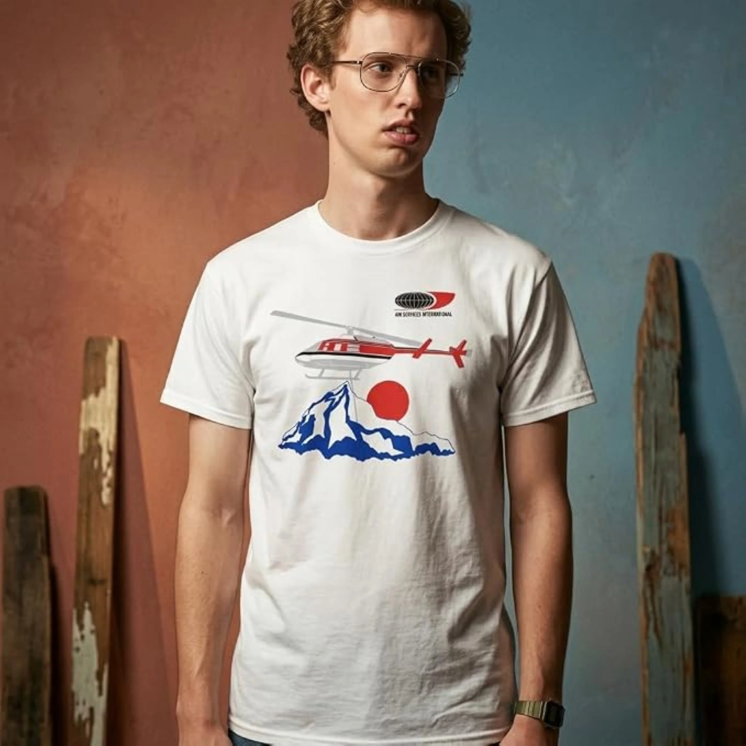 Napoleon Dynamite Air Services International Retro 1990s Adult Unisex Replica Halloween Cosplay Costume T-Shirt - Image 6