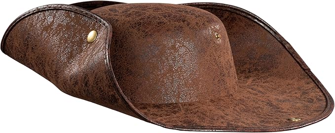 Pirate Hat Tricorn Faux Leather Colonial Renaissance Halloween Cosplay Costume Hat - Image 15