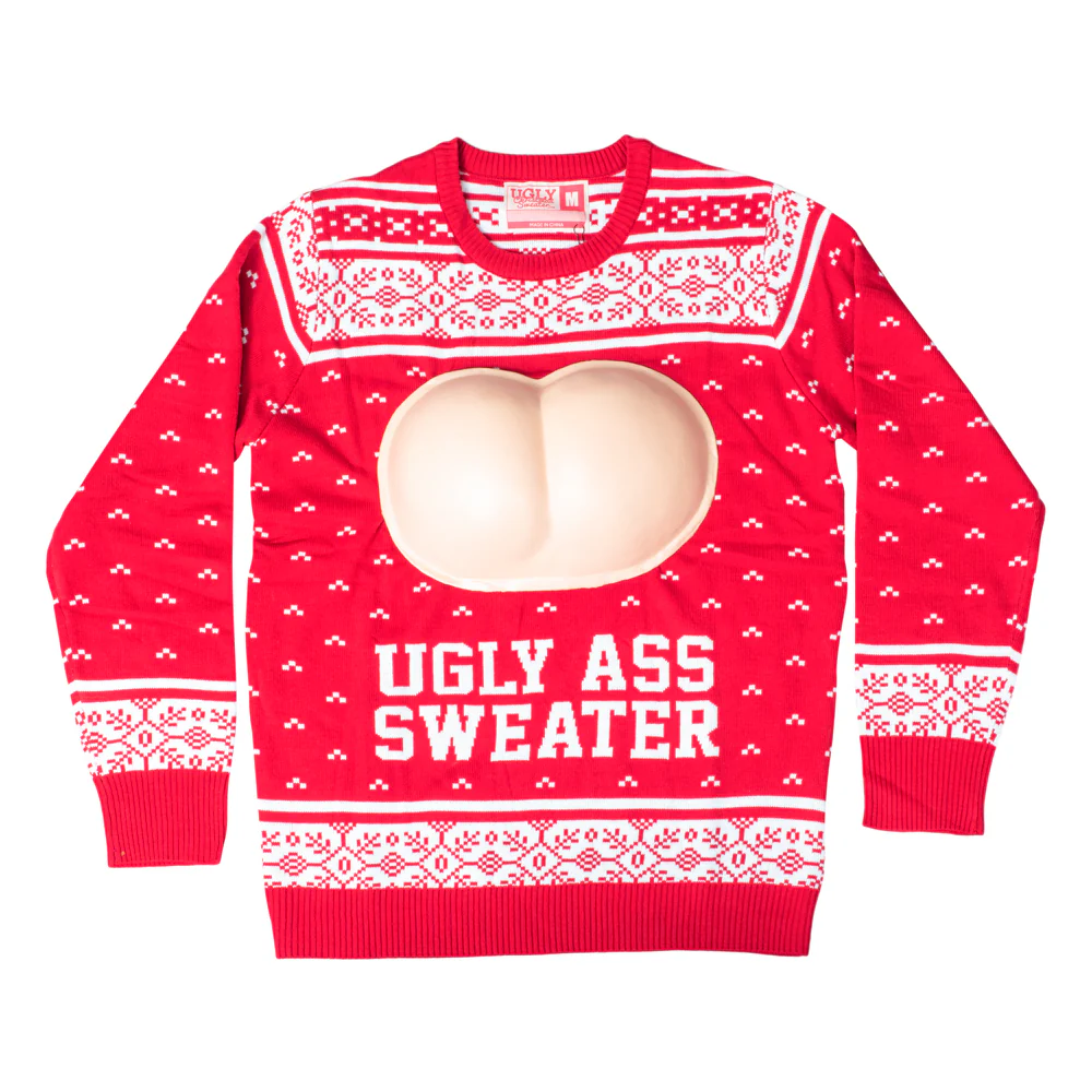 Ugly Behind Funny NOT PC Adult Unisex 3D Butt Ugly Christmas Sweater - Image 3