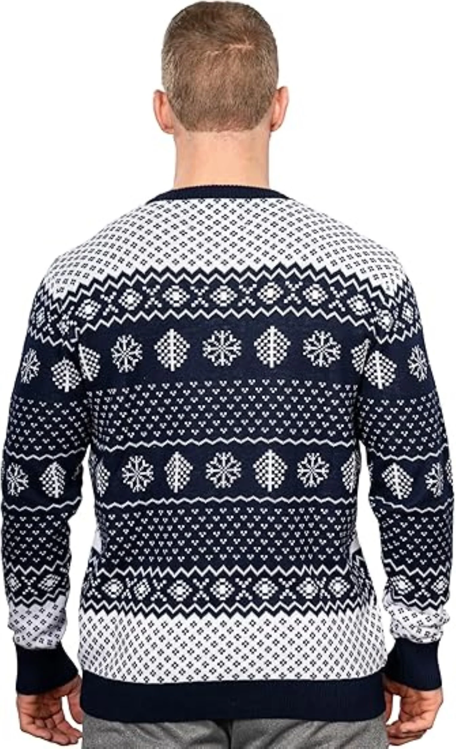 Ya Filthy Animal Quote Adult Unisex Ugly Christmas Sweater (Navy) - Image 6
